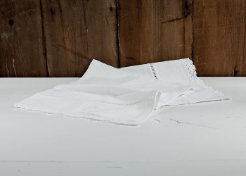 Monogrammed Tablecloth Lace White 