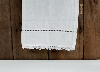 Monogrammed Tablecloth Lace White "Nora" from La Living