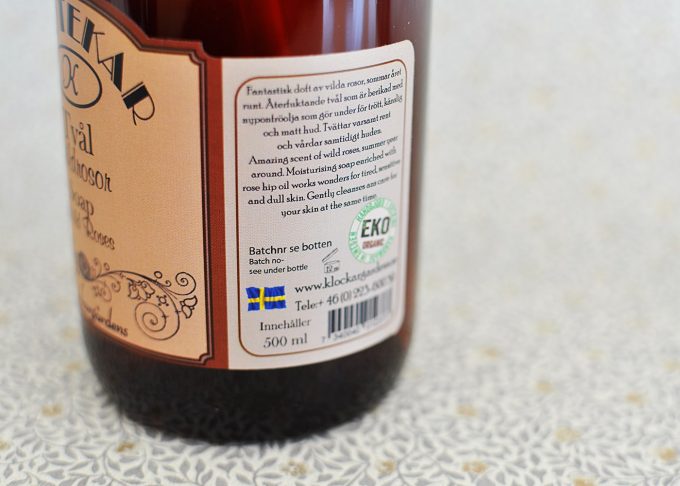 Organic liquid soap wild roses | Klockargårdens | Willekulla Country Style | Side