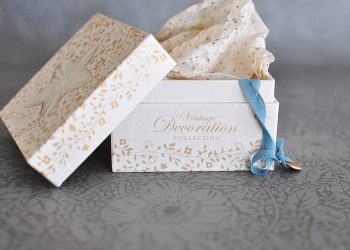 Julpynt vit/guld 6 st i en ask | Maileg | Willekulla Lantlig Inredning | framsida