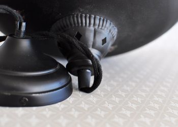 Black Industrial Pendant with Textile Cord | Ib Laursen | Willekulla Country Style | Closeup