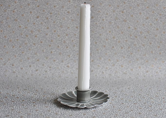 Grey Candle Holder Flower in Metal | Ib Laursen | Willekulla Country Style | Front